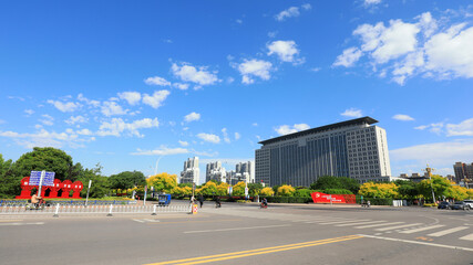 a beautiful modern city under a blue sky, North China