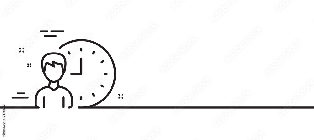 Poster business project deadline line icon. working hours or time management sign. minimal line illustratio