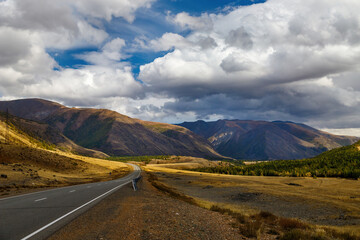 Chuisky tract in the Altai mountains. One of the most beautiful roads in the world. Russia. Altai