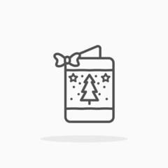 Greeting Card Christmas icon. Outline style. Editable Stroke and pixel perfect. Vector illustration. Enjoy this icon for your project.