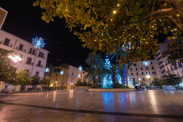 Christmas atmosphere in Europe.  Taranto city in Puglia, Italy