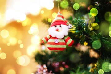 Fototapeta na wymiar Christmas tree with lights bokeh