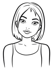 Portrait of a girl - vector stock illustration.