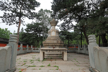 Obraz premium architectural landscape of covered bowl tombs in the park, Beijing
