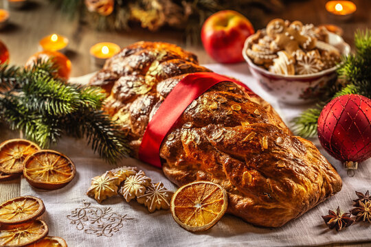 Traditional Slovak and Czech Christmas cake Vianocka - Vanocka.