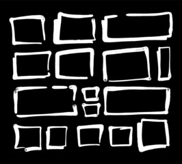 Obraz premium Set of hand spray graffiti speech bubbles frame. design elements background