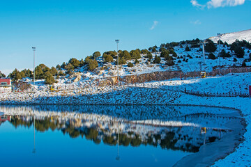 Ergan ski resort in Erzincan, Turkey. A new place for ski tourism. The name of the mountain is "ergan" in Turkish.