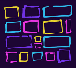 Set of hand spray graffiti speech bubbles frame. design elements background