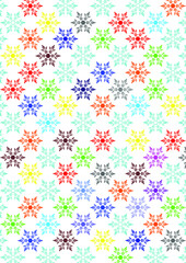 seamless background with stars, repetition of cold symbol or snowflakes