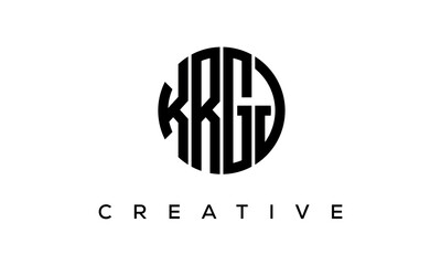 Letters KRGJ creative circle logo design vector, 4 letters logo