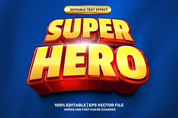 Fototapeta Super Hero 3D Editable text Effect Style obraz