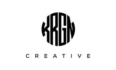 Letters KRGN creative circle logo design vector, 4 letters logo