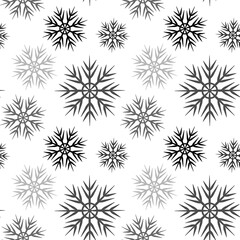 A seamless pattern on a square background is snowflakes. Design element