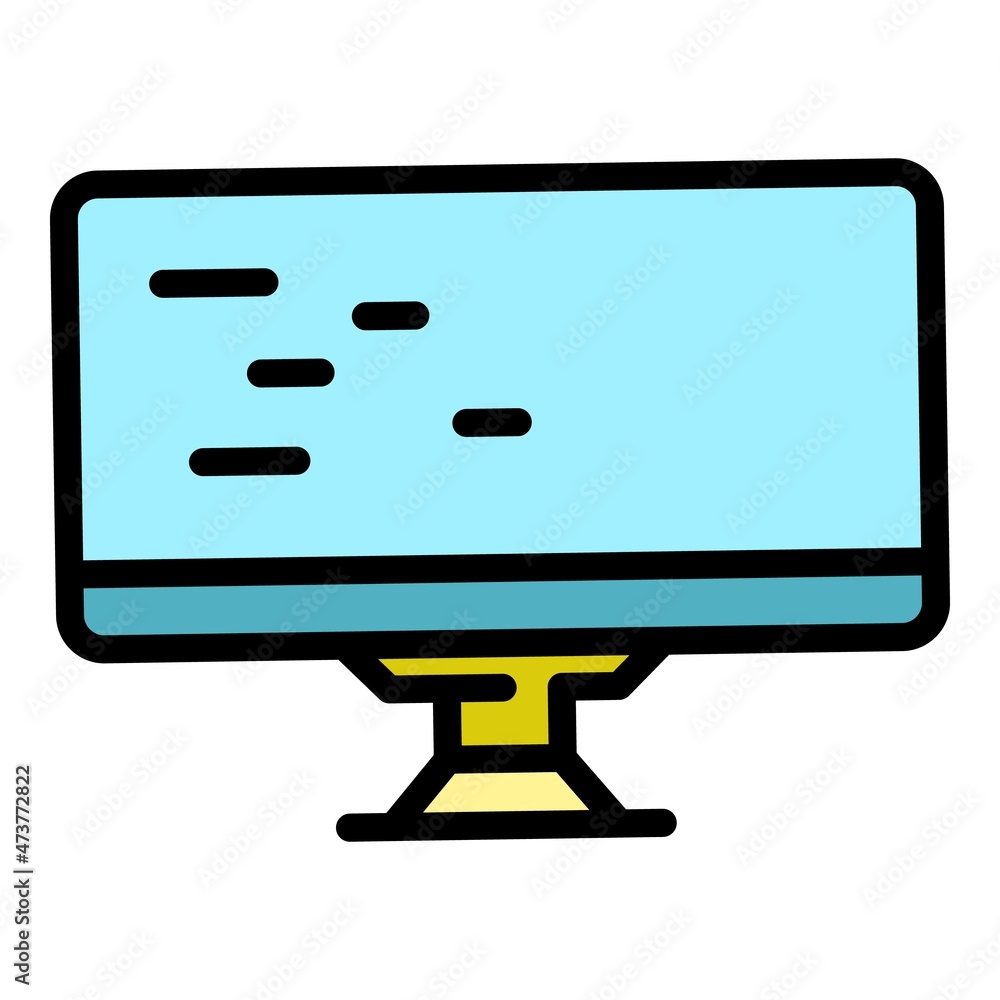 Poster lcd monitor icon. outline lcd monitor vector icon color flat isolated