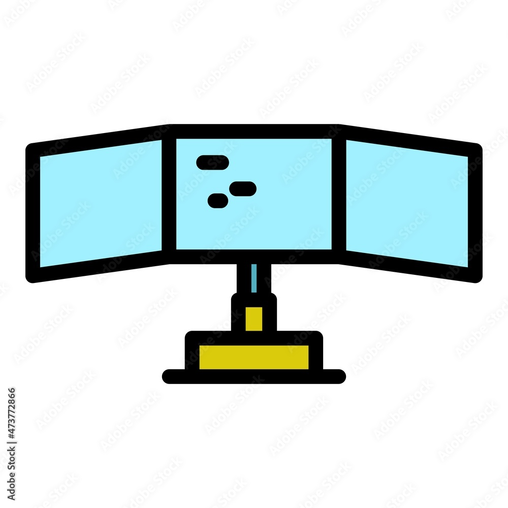 Poster multi monitor icon. outline multi monitor vector icon color flat isolated