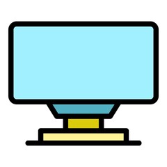 Home monitor icon. Outline home monitor vector icon color flat isolated