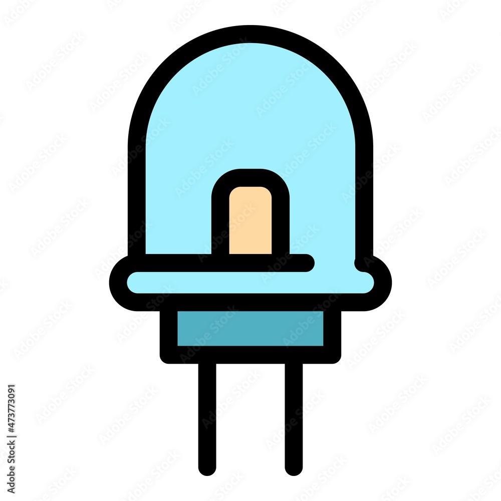 Poster circuit diode icon. outline circuit diode vector icon color flat isolated