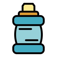 Mouthwash bottle icon. Outline mouthwash bottle vector icon color flat isolated