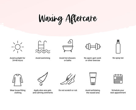 Waxing aftercare instruction, hair removal care guide