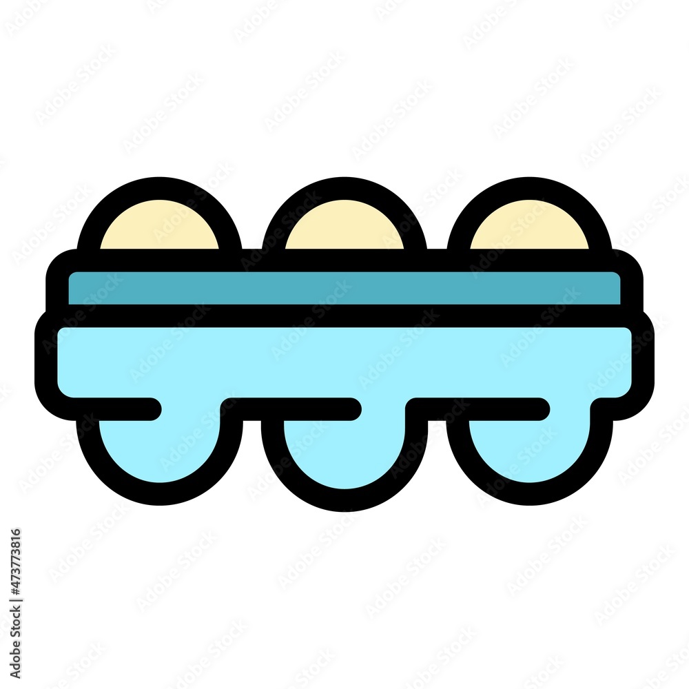 Aufkleber ice cube tray icon. outline ice cube tray vector icon color flat isolated