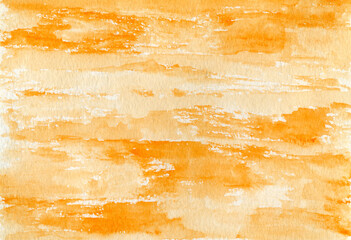 Abstract orange watercolor on white paper