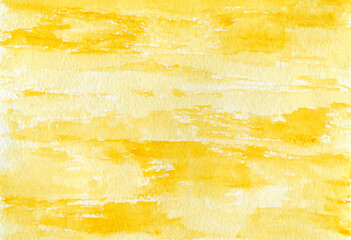 Abstract yellow watercolor on white paper