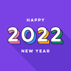 Creative concept of 2022 Happy New Year Banner. Vector template with typography logo 2022 for celebration and season decoration. Creative trendy design for branding, banner, cover, card, social media