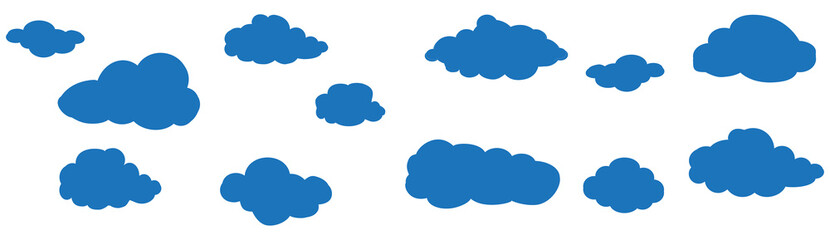 Clouds set isolated on white background. Collection of clouds for web site, poster, placard and wallpaper. Creative modern concept. Clouds vector illustration