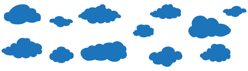 Obraz premium Clouds set isolated on white background. Collection of clouds for web site, poster, placard and wallpaper. Creative modern concept. Clouds vector illustration