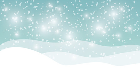 christmas winter landscape with falling snow