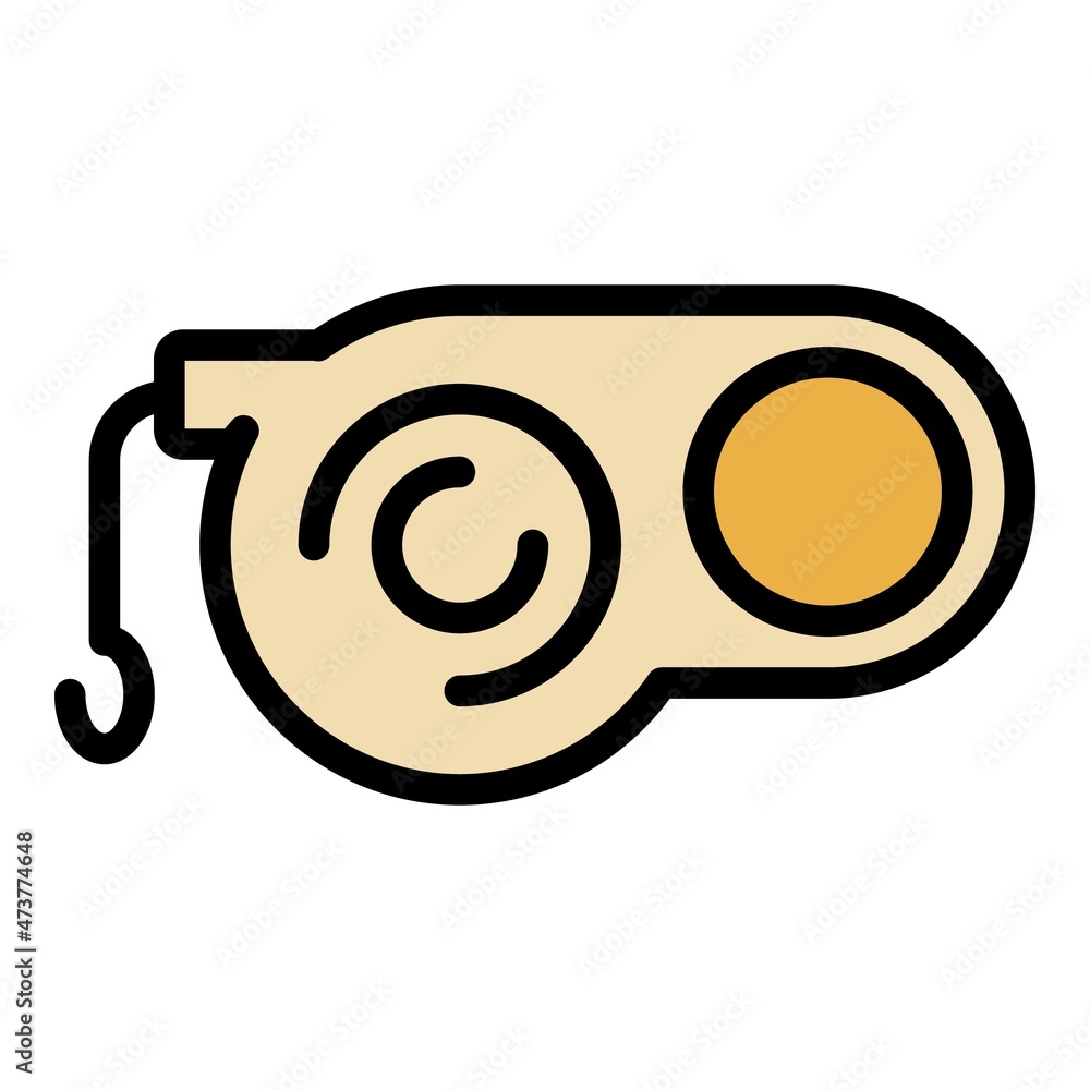 Poster retractable control leash icon. outline retractable control leash vector icon color flat isolated
