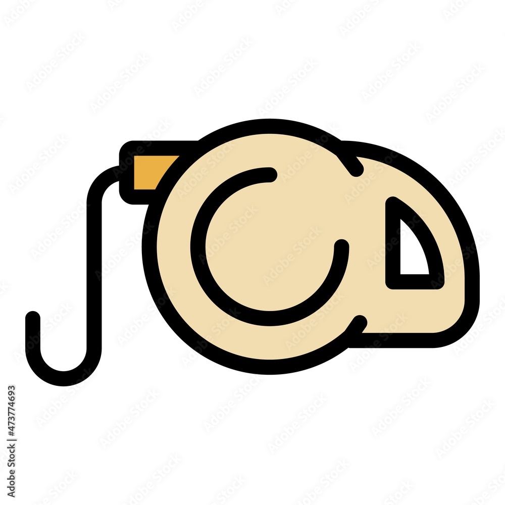 Poster retractable cord leash icon. outline retractable cord leash vector icon color flat isolated