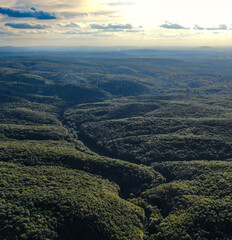 Aerial view of the Bakony Mountains in Western Hungary