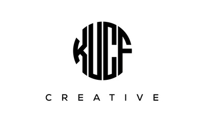 Letters KUCF creative circle logo design vector, 4 letters logo