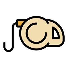 Retractable cord leash icon. Outline retractable cord leash vector icon color flat isolated