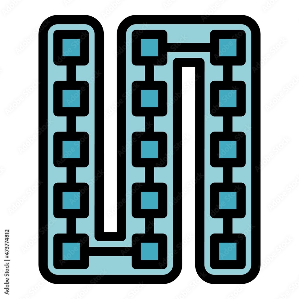 Poster led strip lights module icon. outline led strip lights module vector icon color flat isolated
