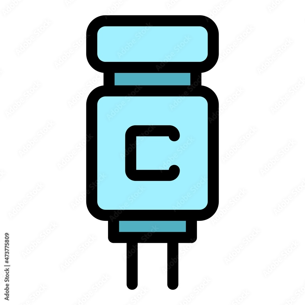Aufkleber capacitor diode icon. outline capacitor diode vector icon color flat isolated