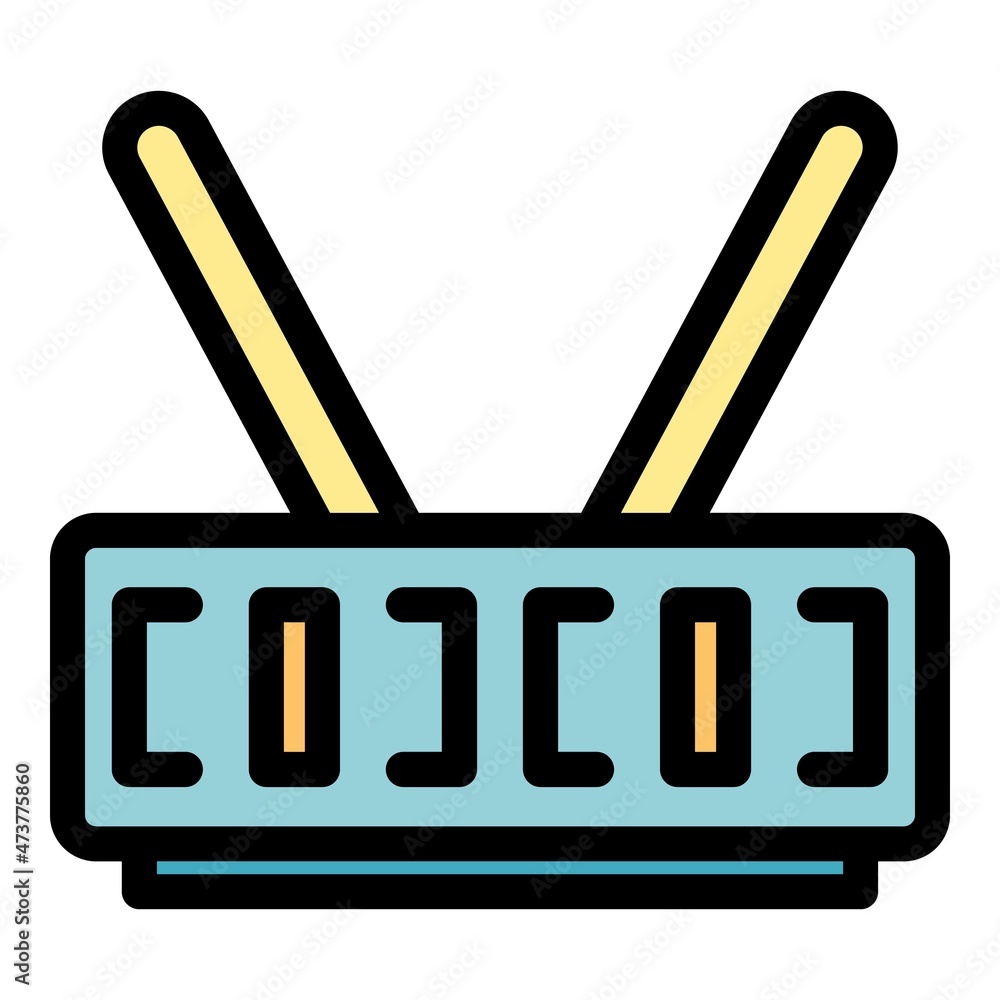 Poster internet modem icon. outline internet modem vector icon color flat isolated