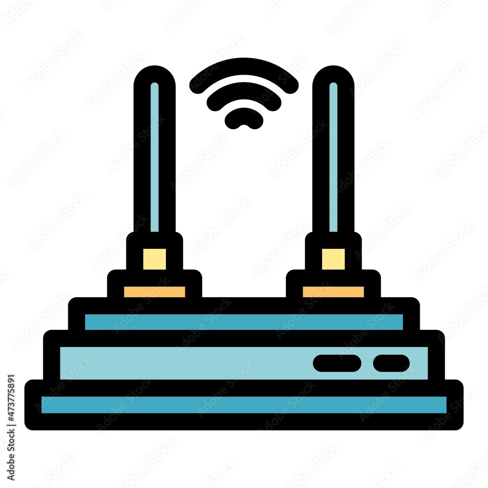 Aufkleber router icon. outline router vector icon color flat isolated