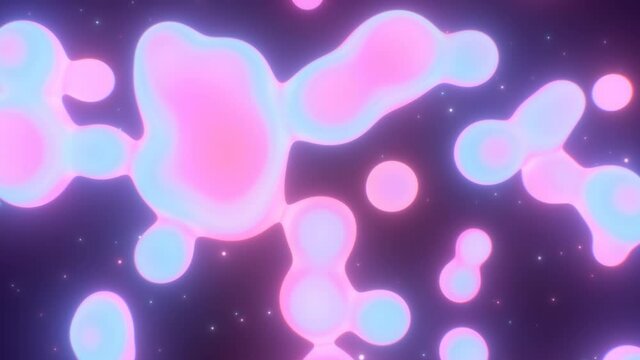 Relaxing Lava Lamp Liquid Bubble Blobs Float Slowly Glow Pink Light - 4K Seamless VJ Loop Motion Background Animation