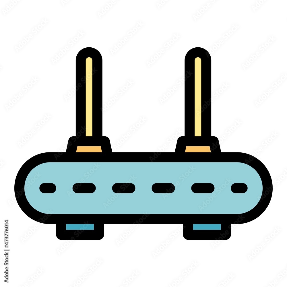 Poster wifi modem icon. outline wifi modem vector icon color flat isolated
