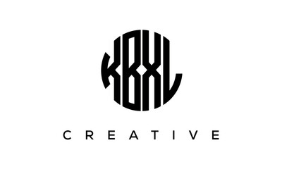 Letters KBXL creative circle logo design vector, 4 letters logo