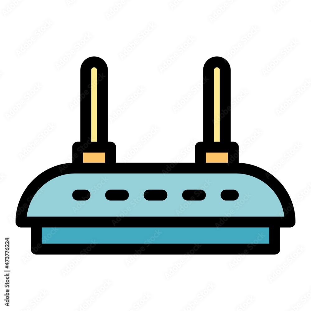 Aufkleber wireless modem icon. outline wireless modem vector icon color flat isolated