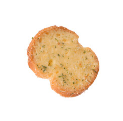 Crispy rusk with seasoning isolated on white