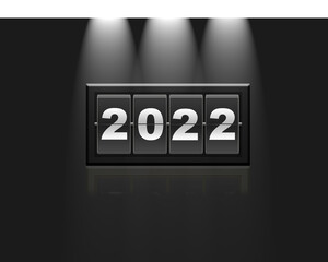 2022 new year on calendar.