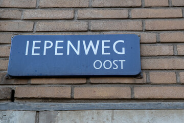 Street Sign Iepenweg At Amsterdam The Netherlands 7-12-2021