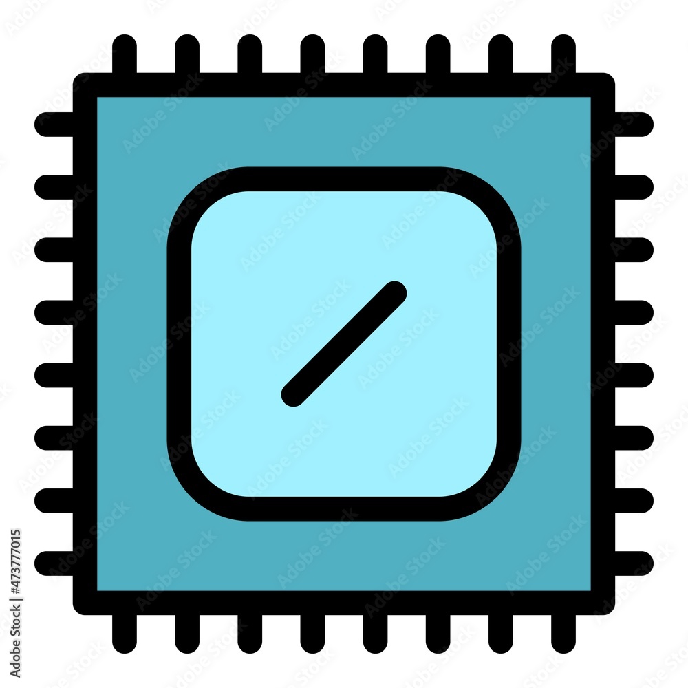 Poster cpu hardware icon. outline cpu hardware vector icon color flat isolated