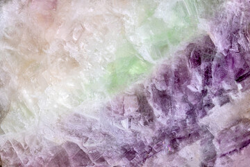 green and lilac fluorite structure close-up