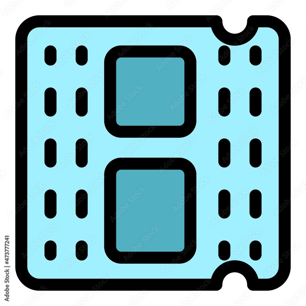Poster pc processor icon. outline pc processor vector icon color flat isolated