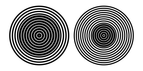 Circle concentric rings patterns. Design elements set.